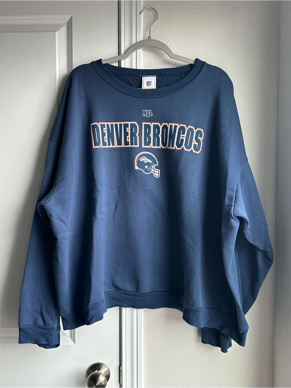 NFL Denver Broncos Navy Crewneck Sweatshirt